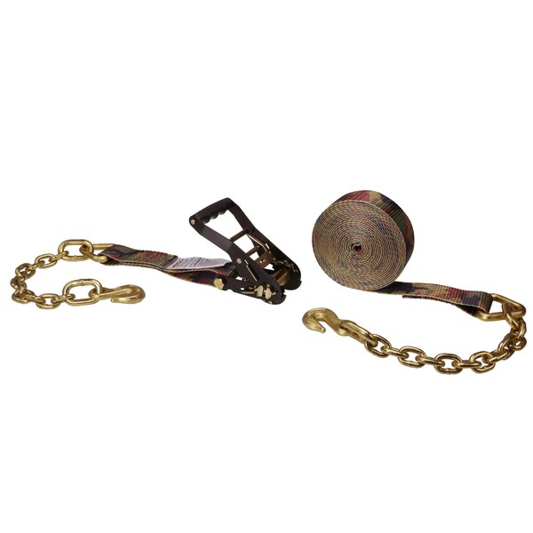 Us Cargo Control 2" x 30' Camo Ratchet Strap w/ Chain Extension 5530CE-CAMO - main